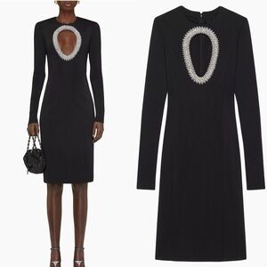 GIVENCHY Cutout embellished stretch-knit dress